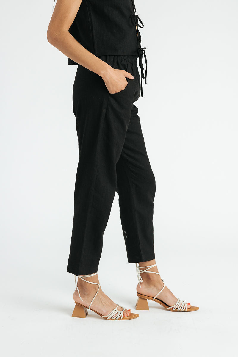 Kate Linen Pant | Black