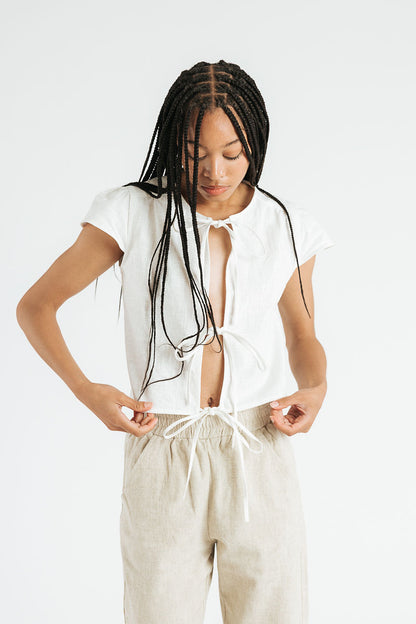 Libby Tie Top | White
