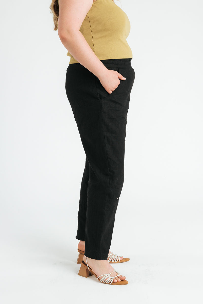 Kate Linen Pant | Black