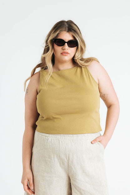 Ruth Boatneck Tank | Chartreuse
