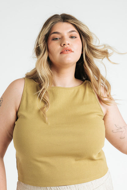 Ruth Boatneck Tank | Chartreuse