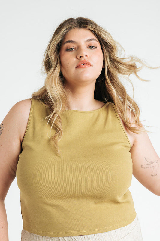 Ruth Boatneck Tank | Chartreuse