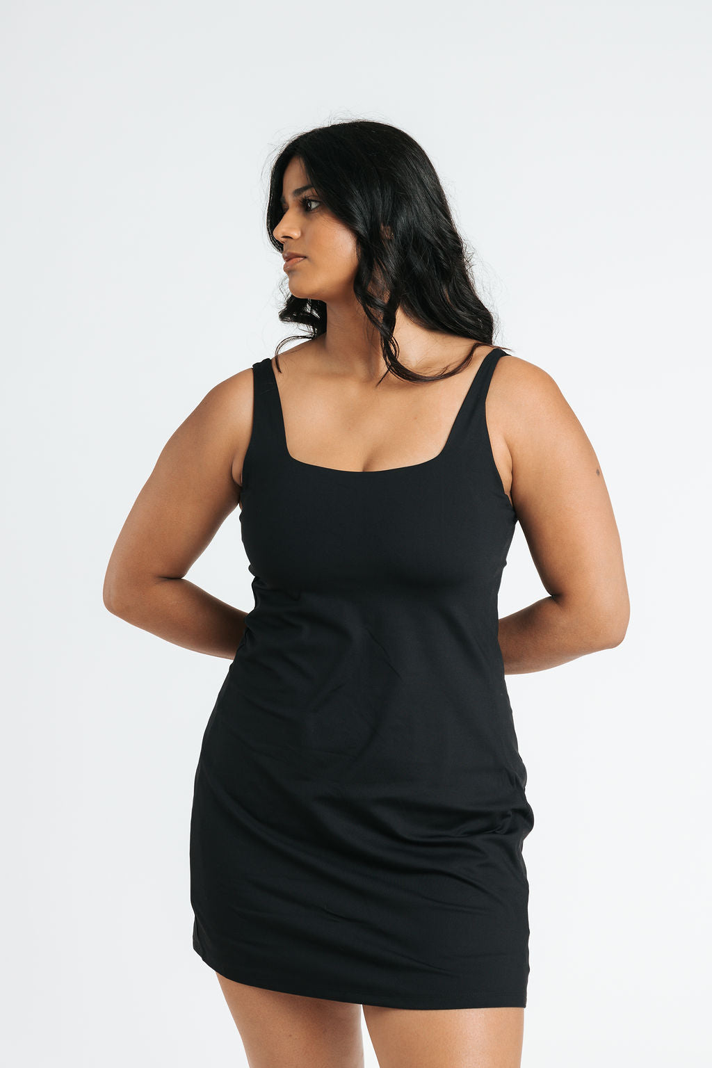 Black Tommy Dress — Girlfriend Collective