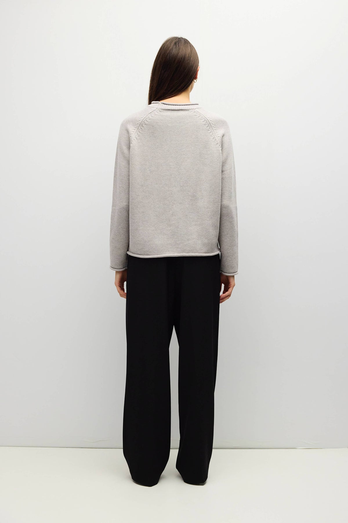 Rolled Edge Raglan Sweater | Multiple Colors