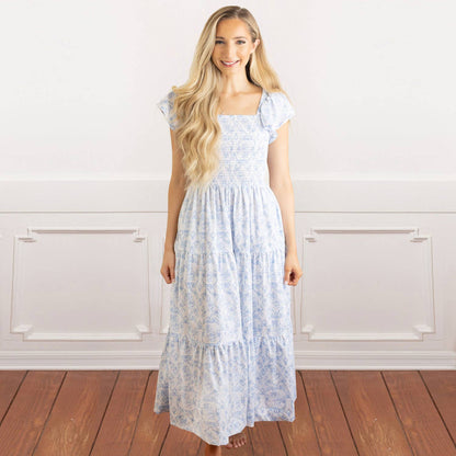 French Rose Smocked Dress