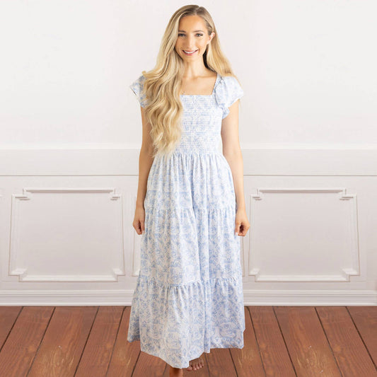 French Rose Smocked Dress