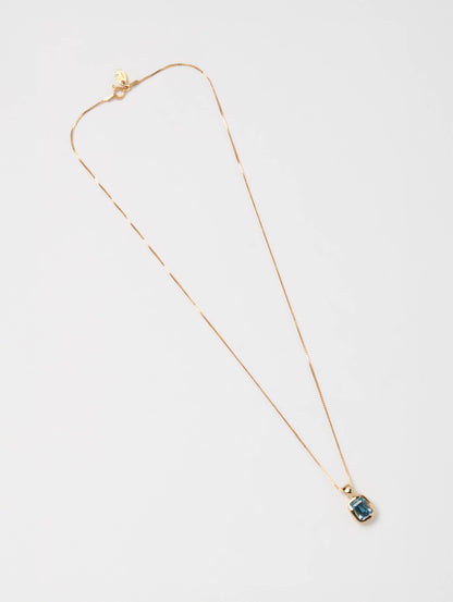 Freya Necklace in Blue Topaz and Gold