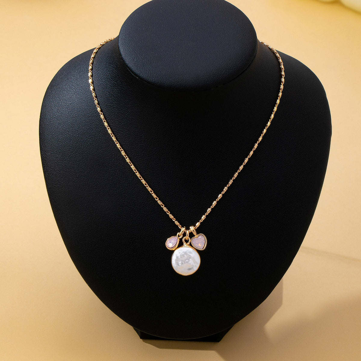 Baroque Pearl Coin Opal Necklace