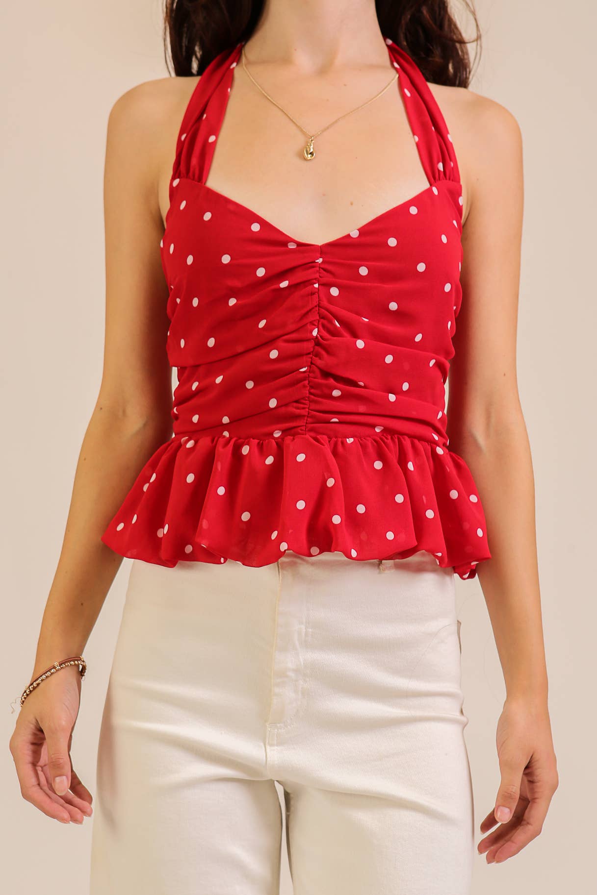Sweetheart Polka Dot Halter Top