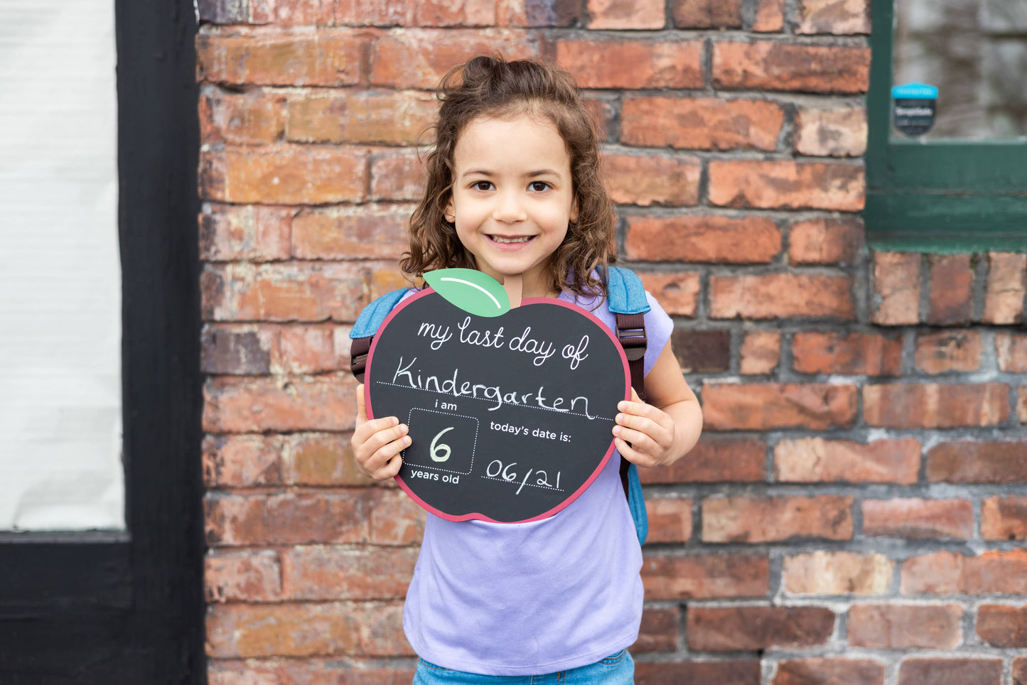 Apple Chalkboard Sign - Reversible for First & Last Day of School