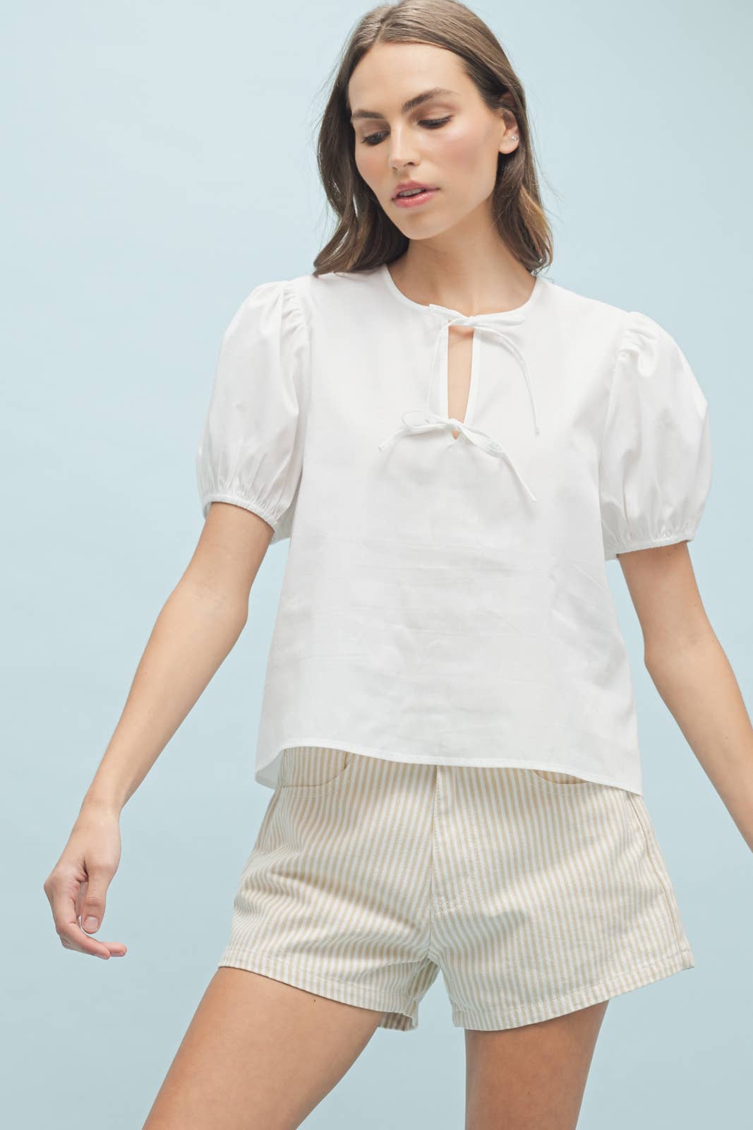 Poplin Bow Blouse