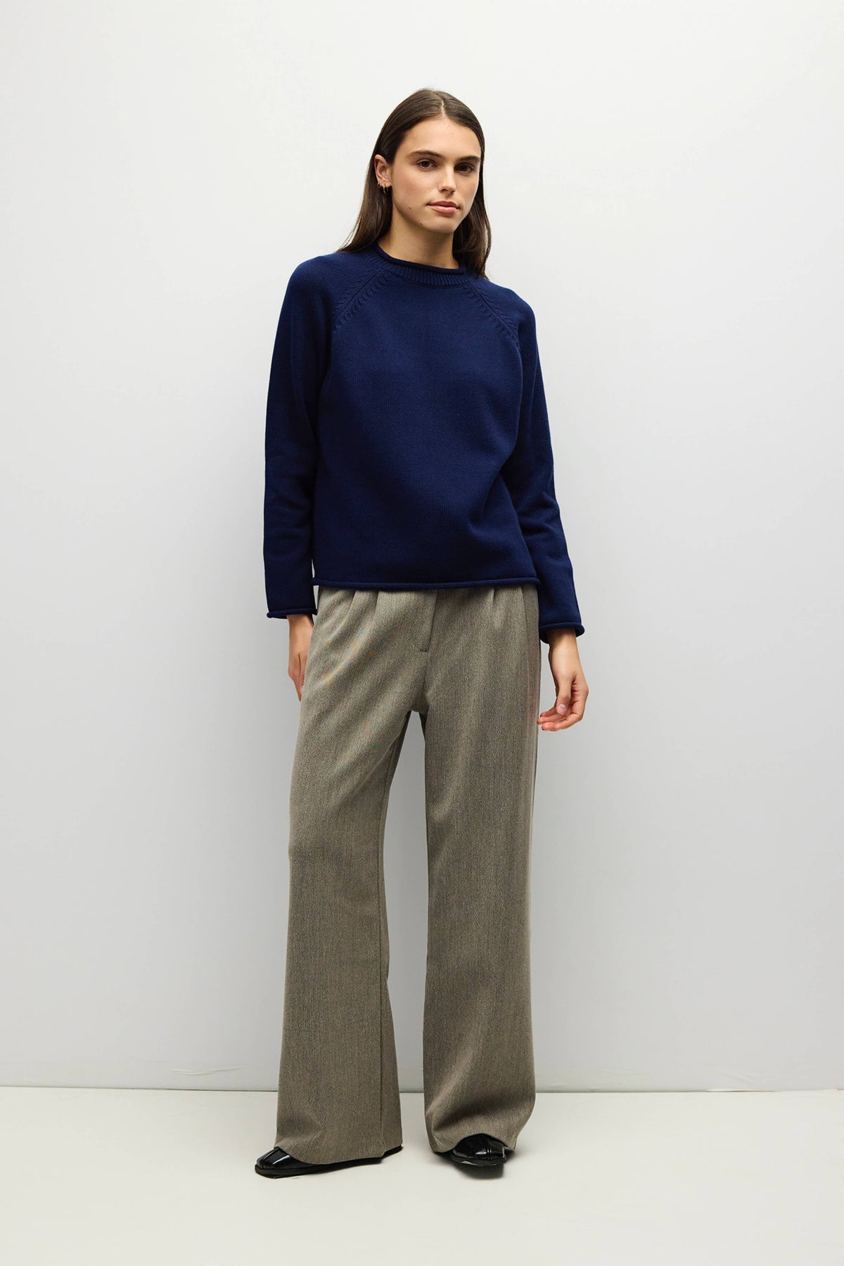 Rolled Edge Raglan Sweater | Multiple Colors
