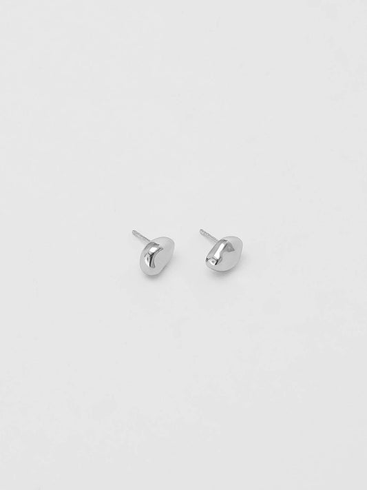 Bean Stud Earrings in Sterling Silver