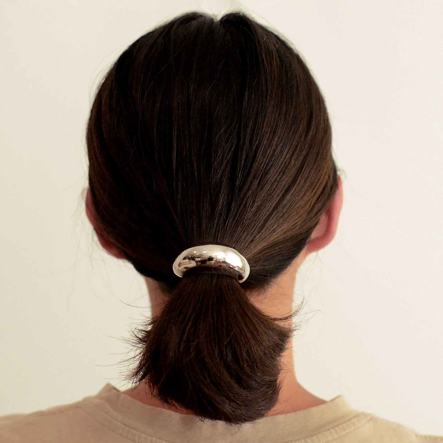 Narrow Crescent Metal Hair Tie