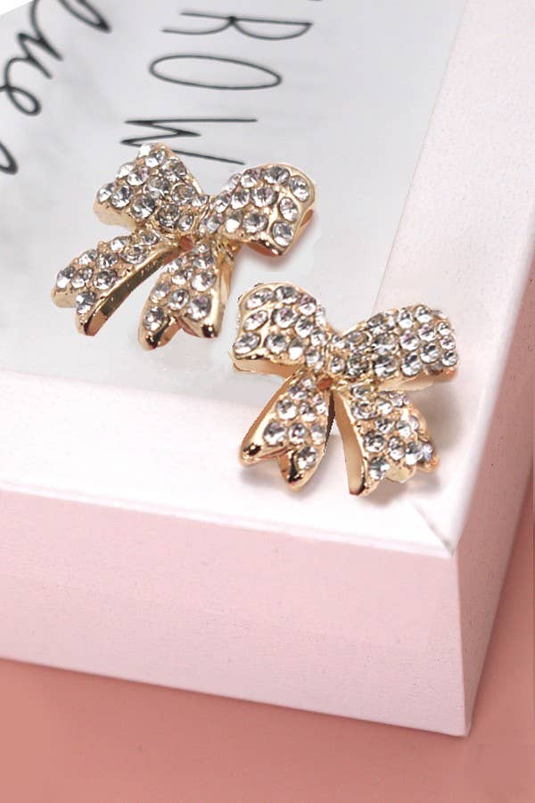 Rhinestone Ribbon Earrings