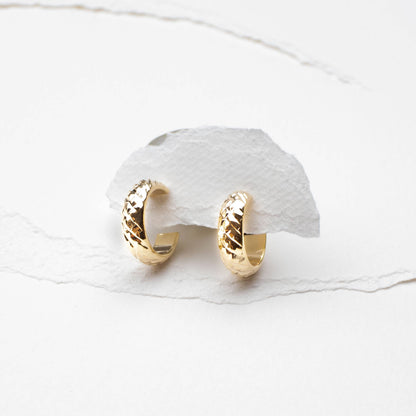 Textured Dome Hoop Earrings