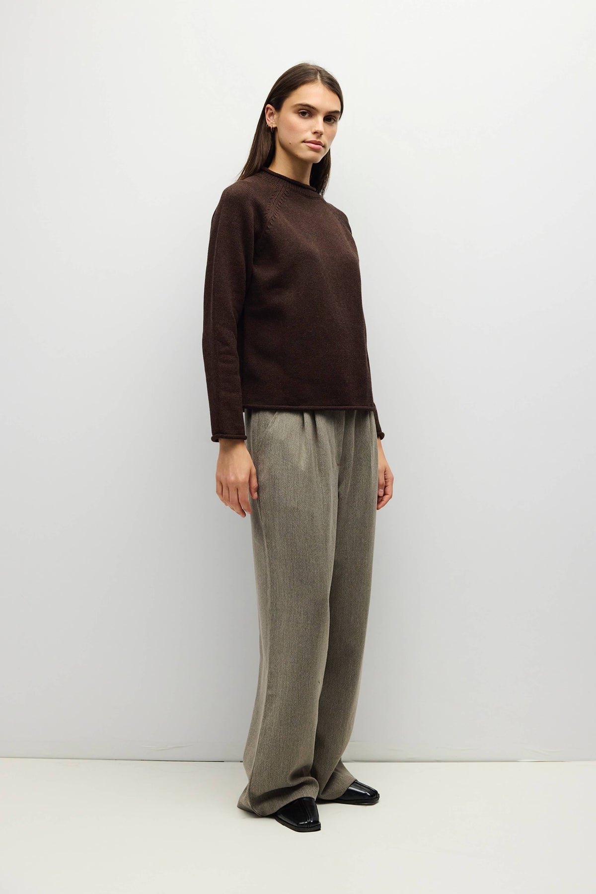 Rolled Edge Raglan Sweater | Multiple Colors