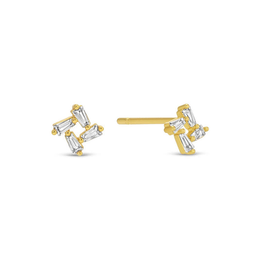 Baguette Cluster Studs