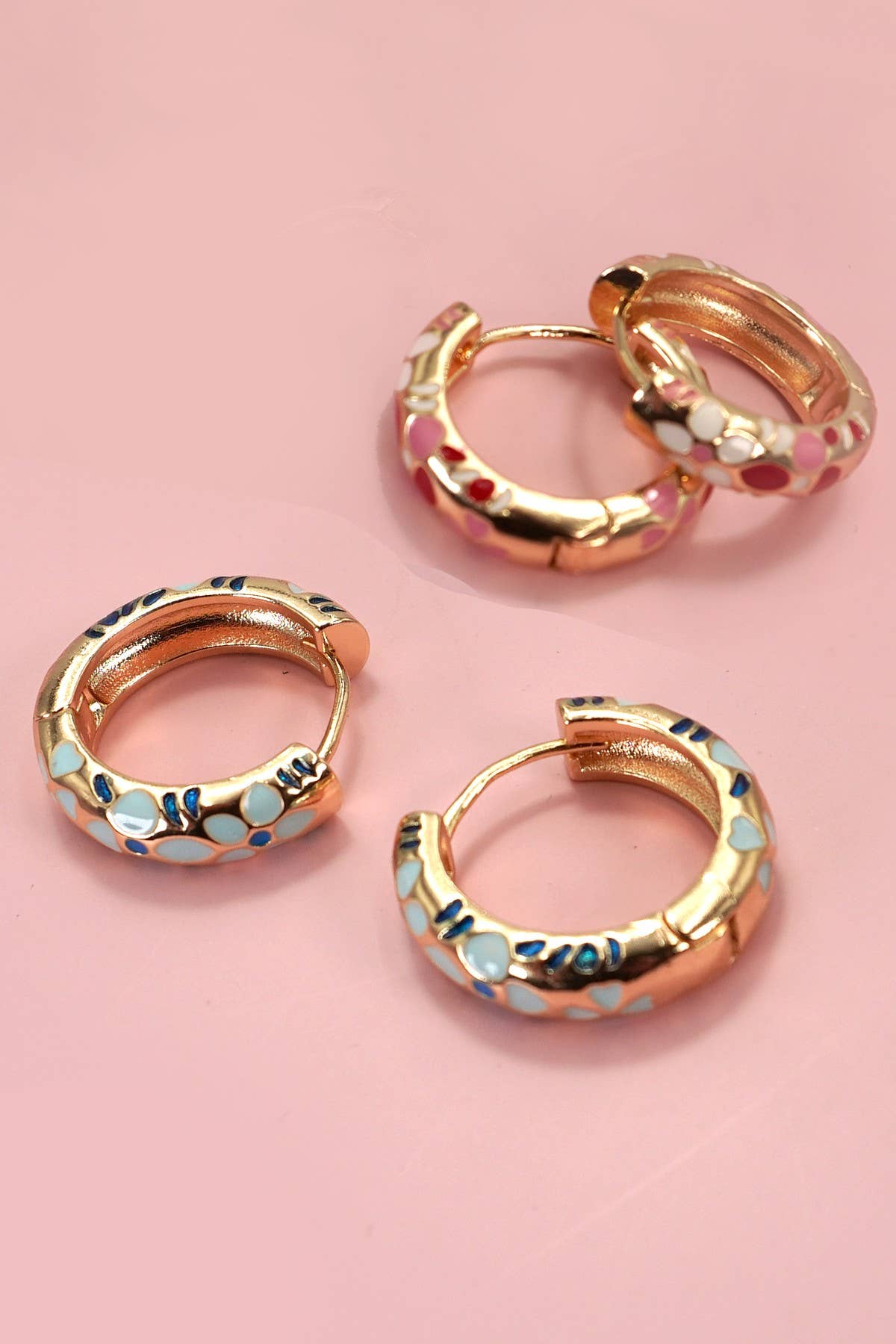 Enamel Hoop Earrings