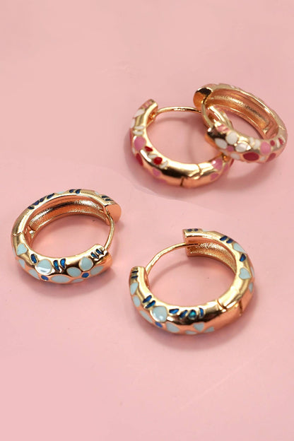 Enamel Hoop Earrings
