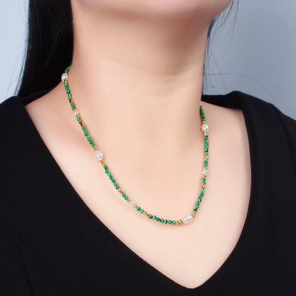 Green Malachite Beaded Necklace