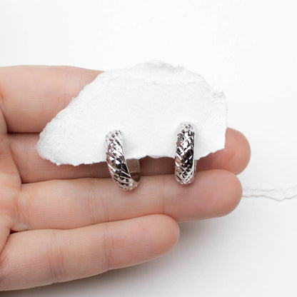Textured Dome Hoop Earrings