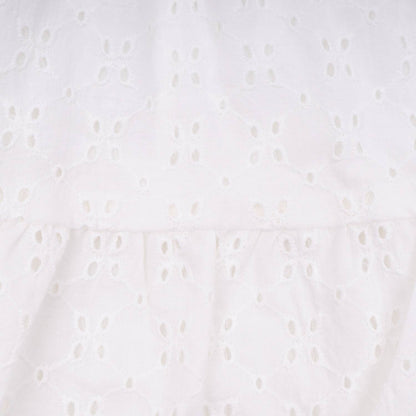 White Eyelet Smocked Dress