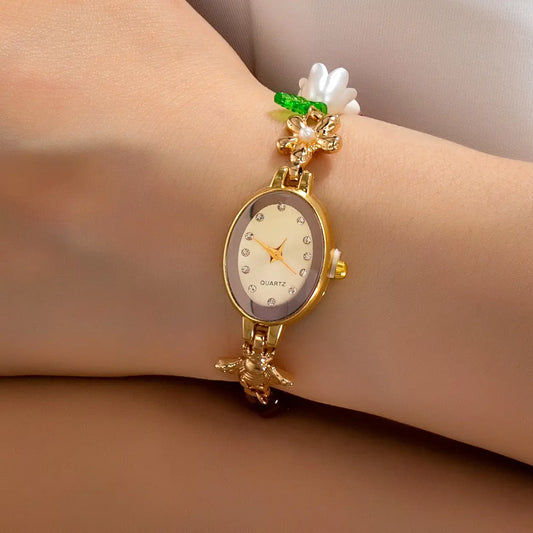 Oval Dial Charm Watch