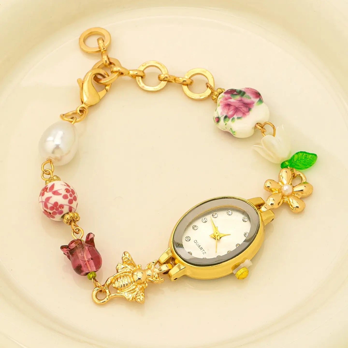 Oval Dial Charm Watch