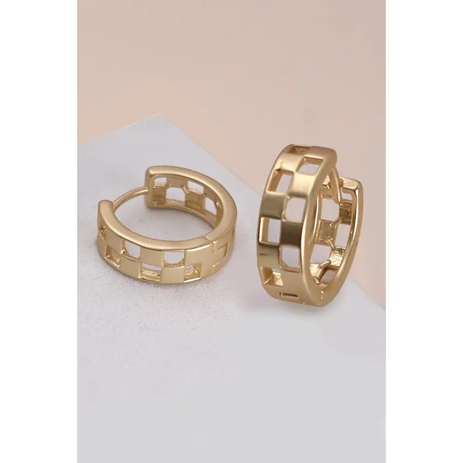 Checkered Hoop Earrings