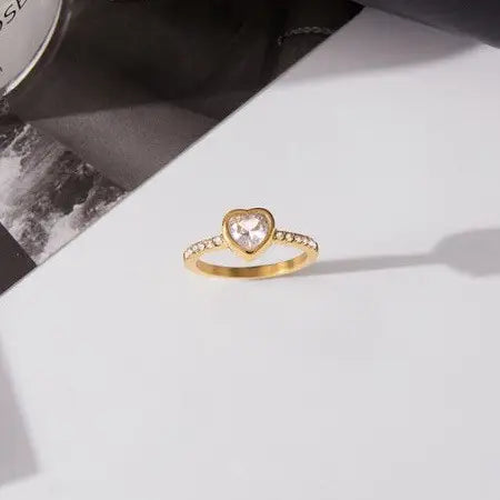 Rhinestone Heart Ring
