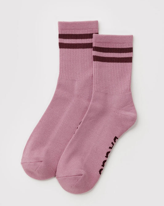 Baggu Ribbed Socks | Wild Plum Stripe