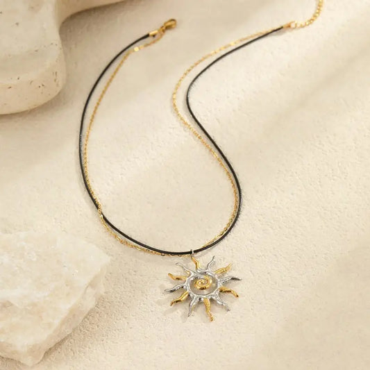 Two Tone Sun Necklace
