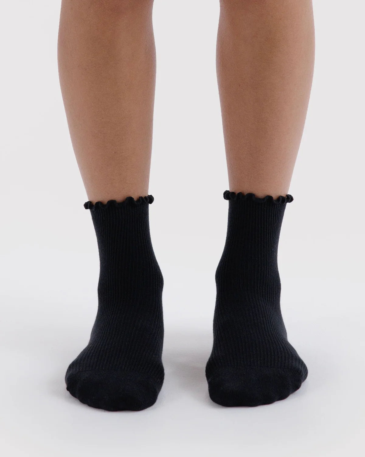Baggu Lettuce Edge Sock | Black