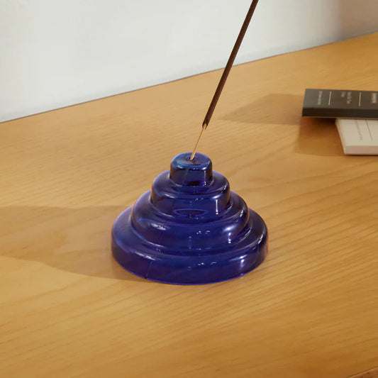 Glass Meso Incense Holder | Cobalt