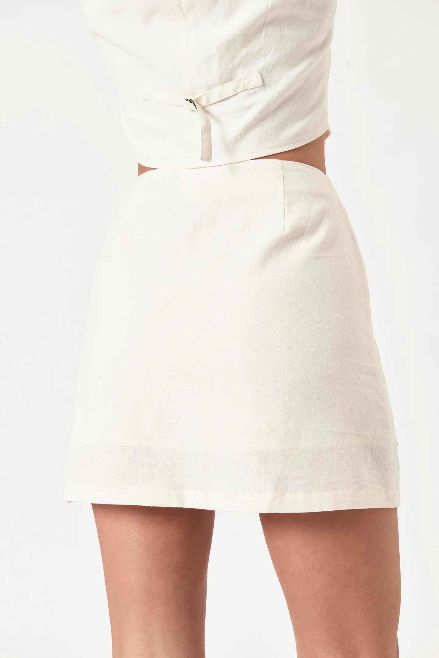 Francoise Linen Button Skirt