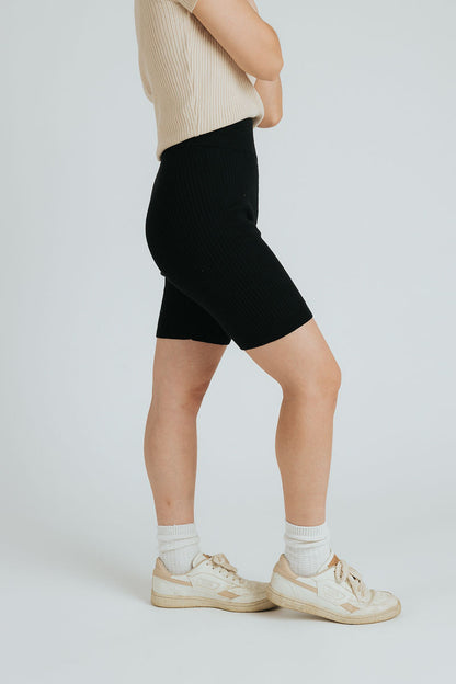 Julie Rib Knit Warm Up Short — Black