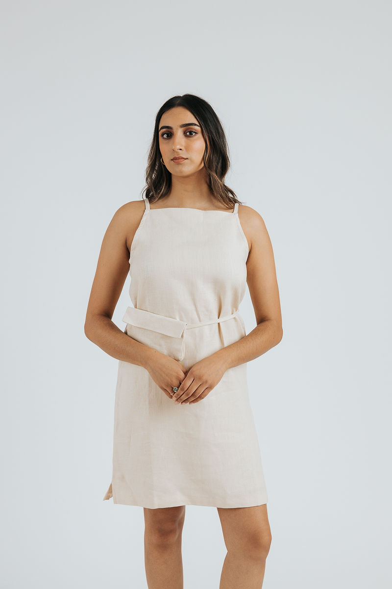 Courtney Linen Dress | Ecru