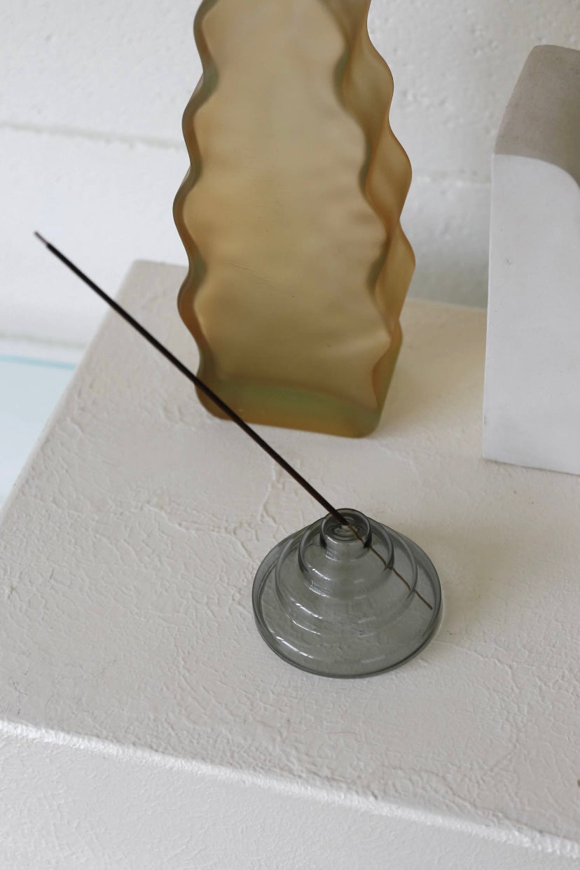 Glass Meso Incense Holder | Gray
